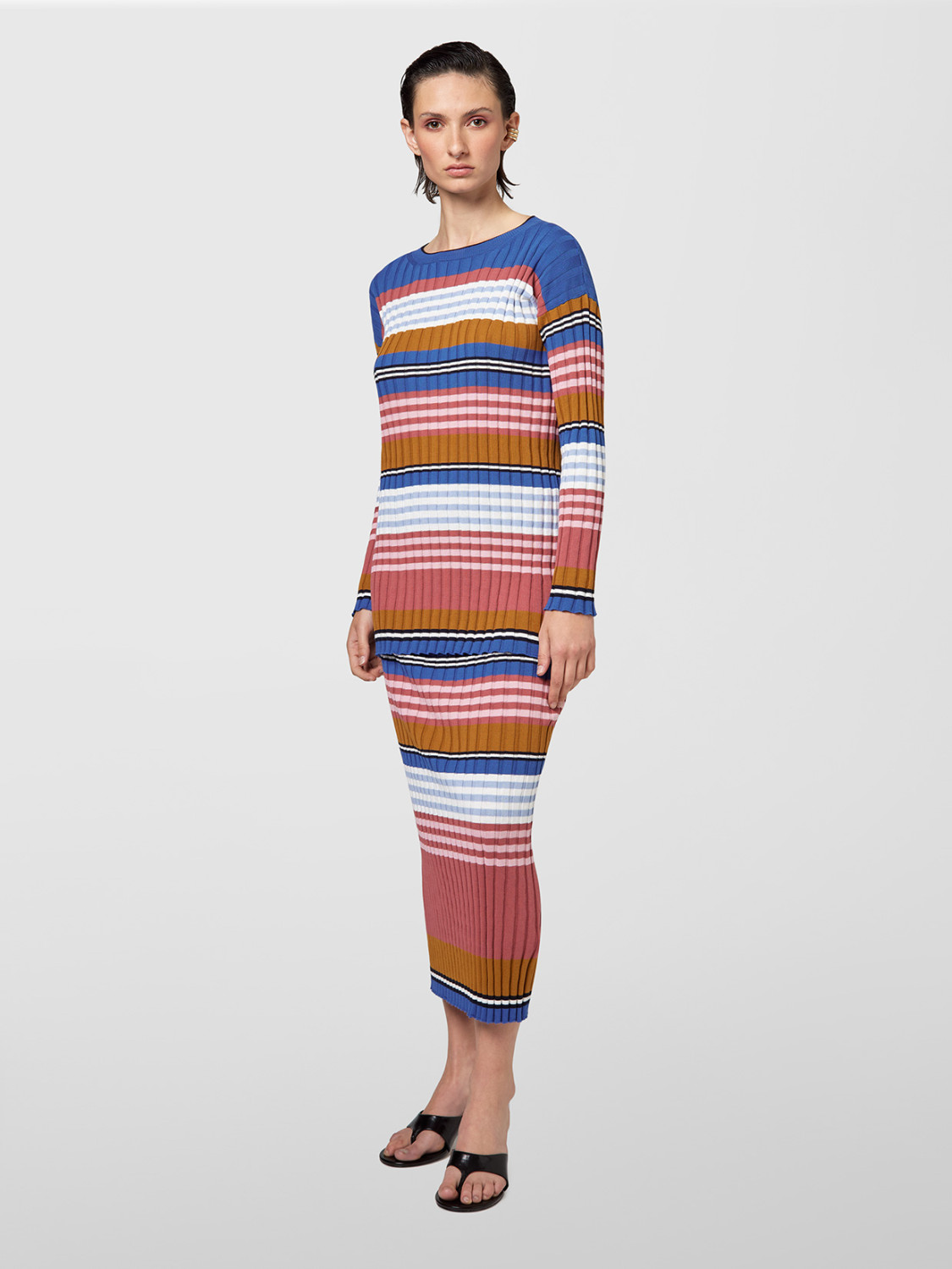 ALPHA STUDIO: CUELLO REDONDO RAYAS MULTICOLOR