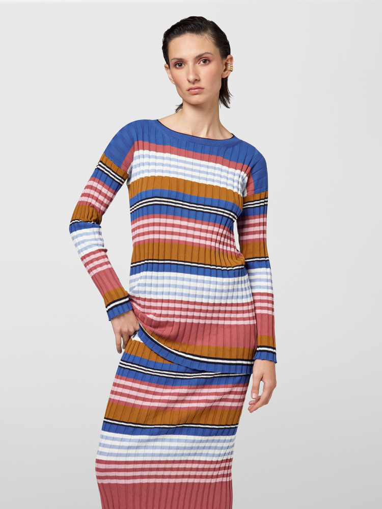 CUELLO REDONDO RAYAS MULTICOLOR