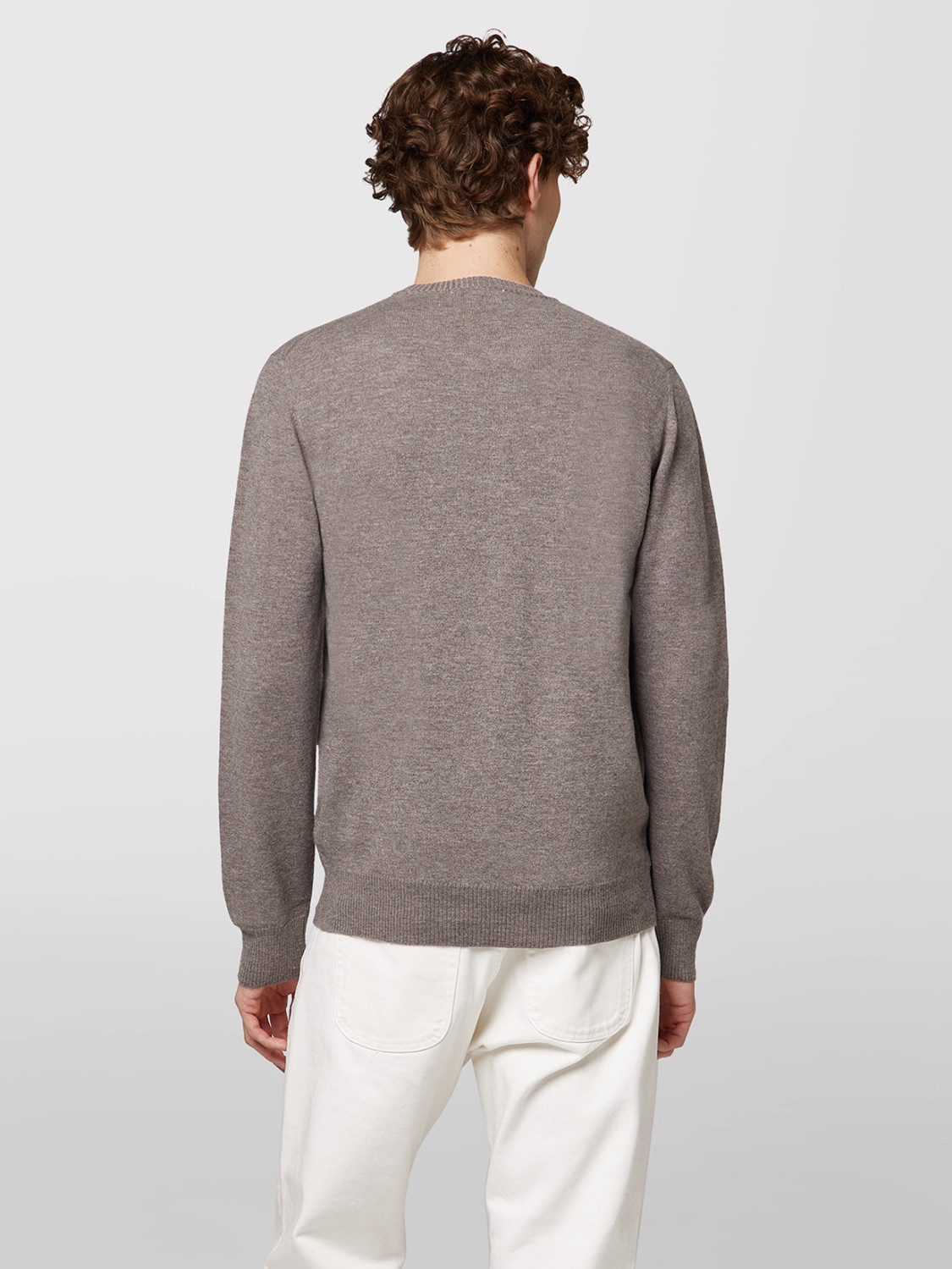 ALPHA STUDIO: URBAN BASIC CREW NECK SWEATER IN GEELONG WOOL