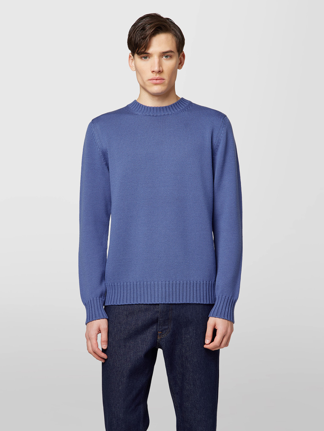 ALPHA STUDIO: URBAN CREW NECK SWEATER IN MERINO WOOL