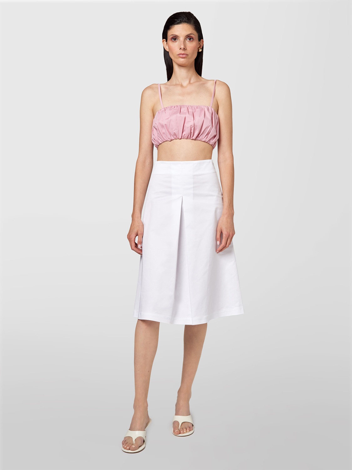 ALPHA STUDIO: GONNA A-LINE IN POPELINE