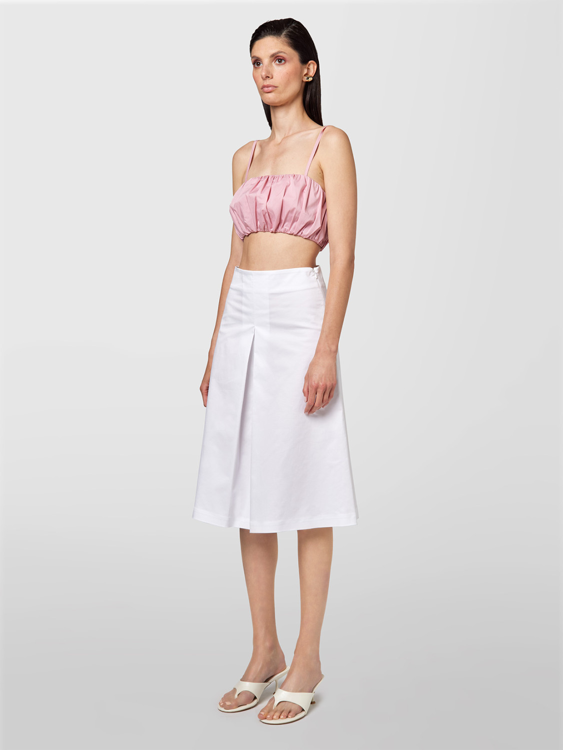 ALPHA STUDIO: GONNA A-LINE IN POPELINE