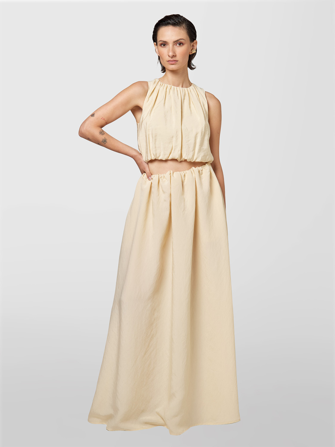 ALPHA STUDIO: CRINKLED LONG SKIRT