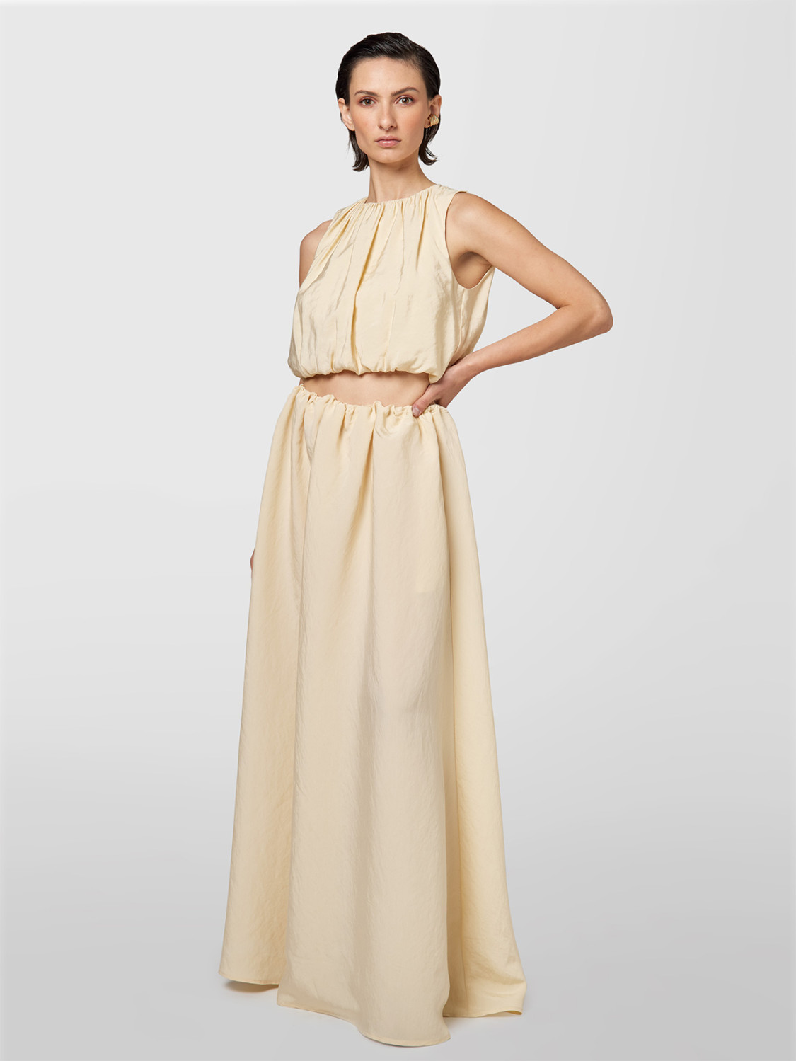 ALPHA STUDIO: CRINKLED LONG SKIRT