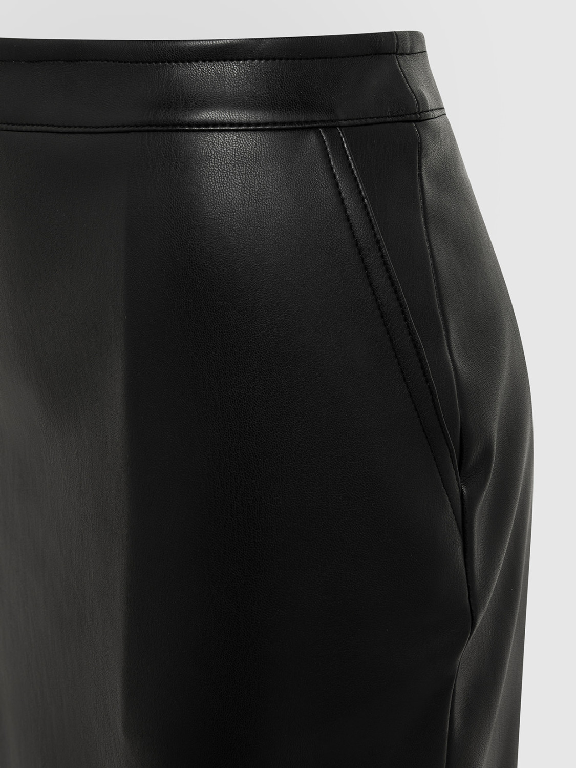 ALPHA STUDIO: JUPE MIDI EN CUIR VEGETAL