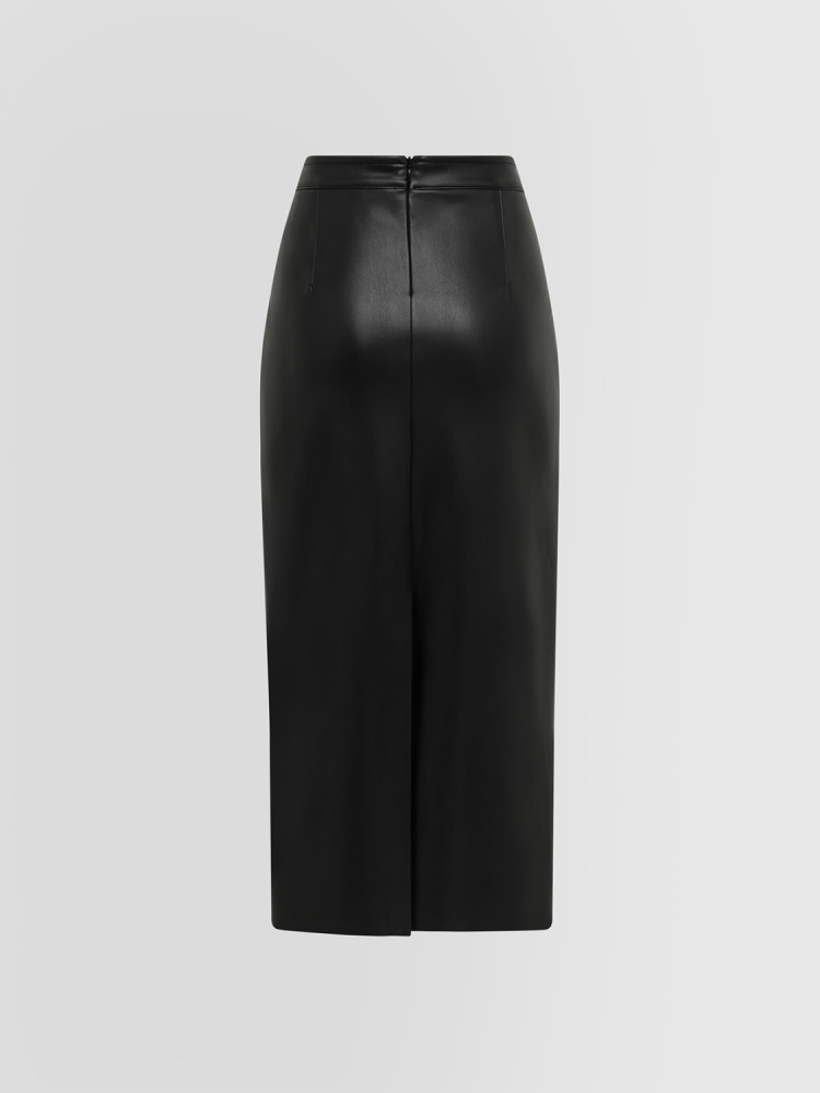 MIDI SKIRT IN ECO LEATHER