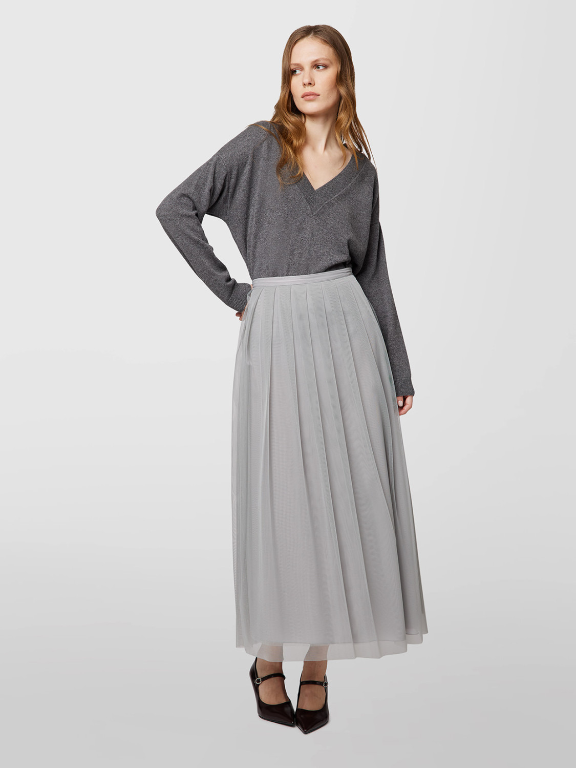 ALPHA STUDIO: MIDI SKIRT IN TULLE
