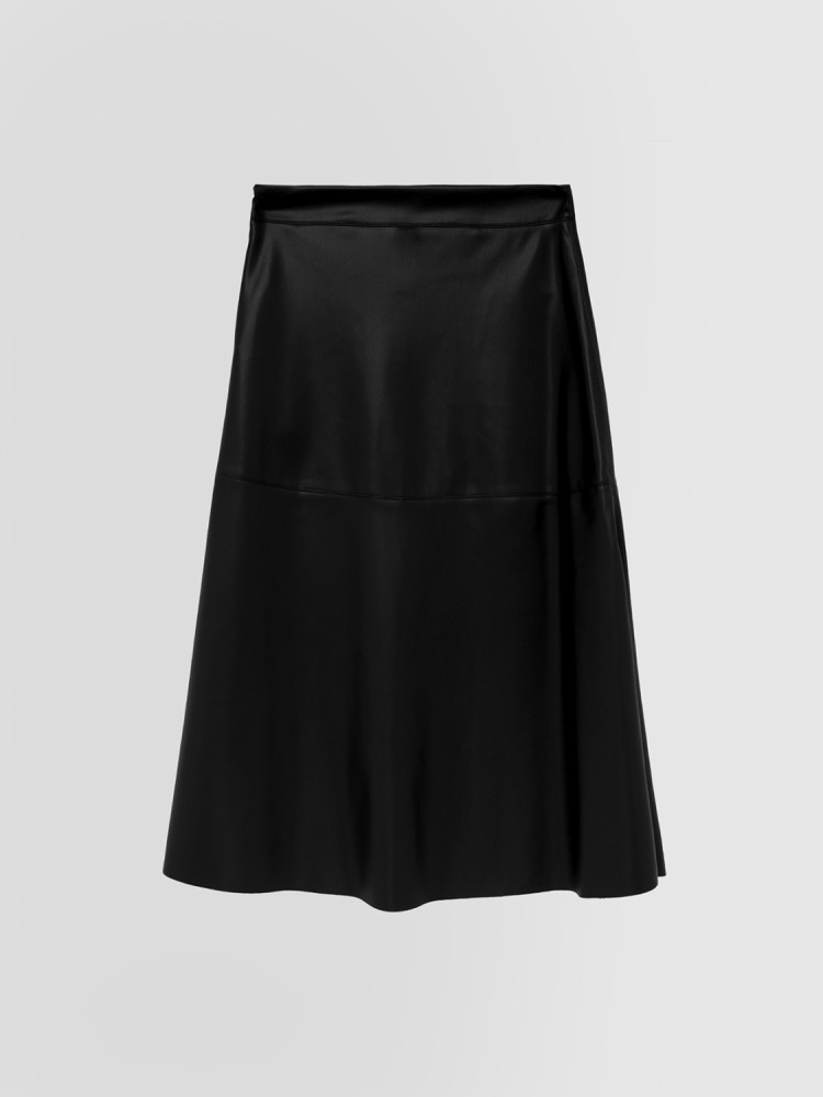 FLARED SKIRT IN ECO LEATHER