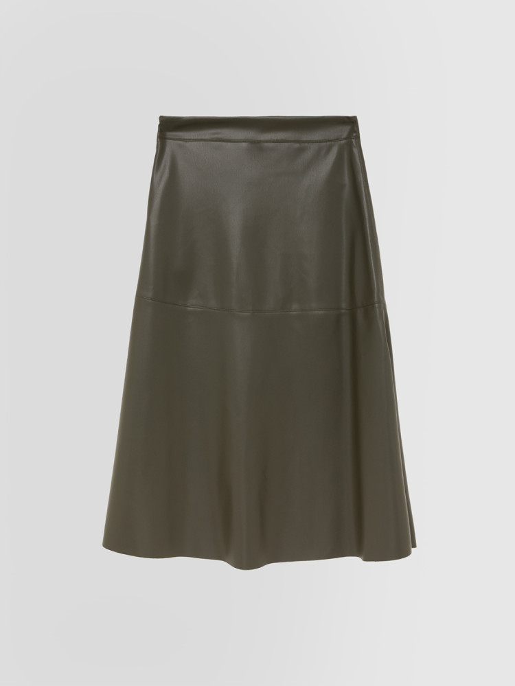 FLARED SKIRT IN ECO LEATHER