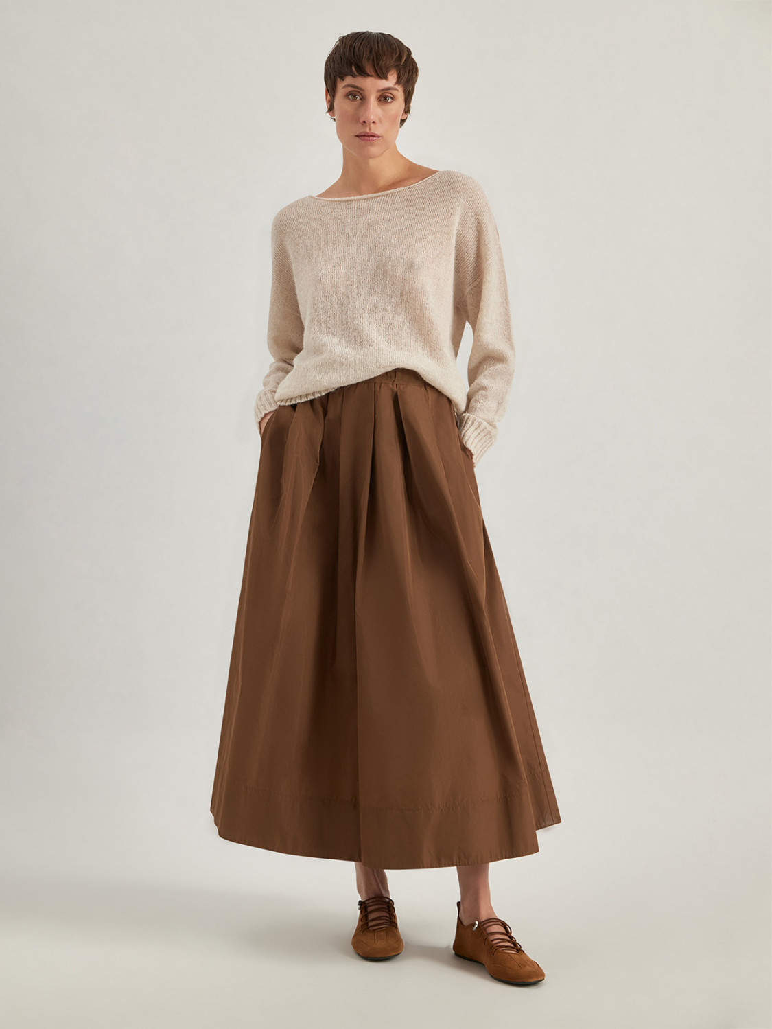 ALPHA STUDIO: TAFFETA SKIRT