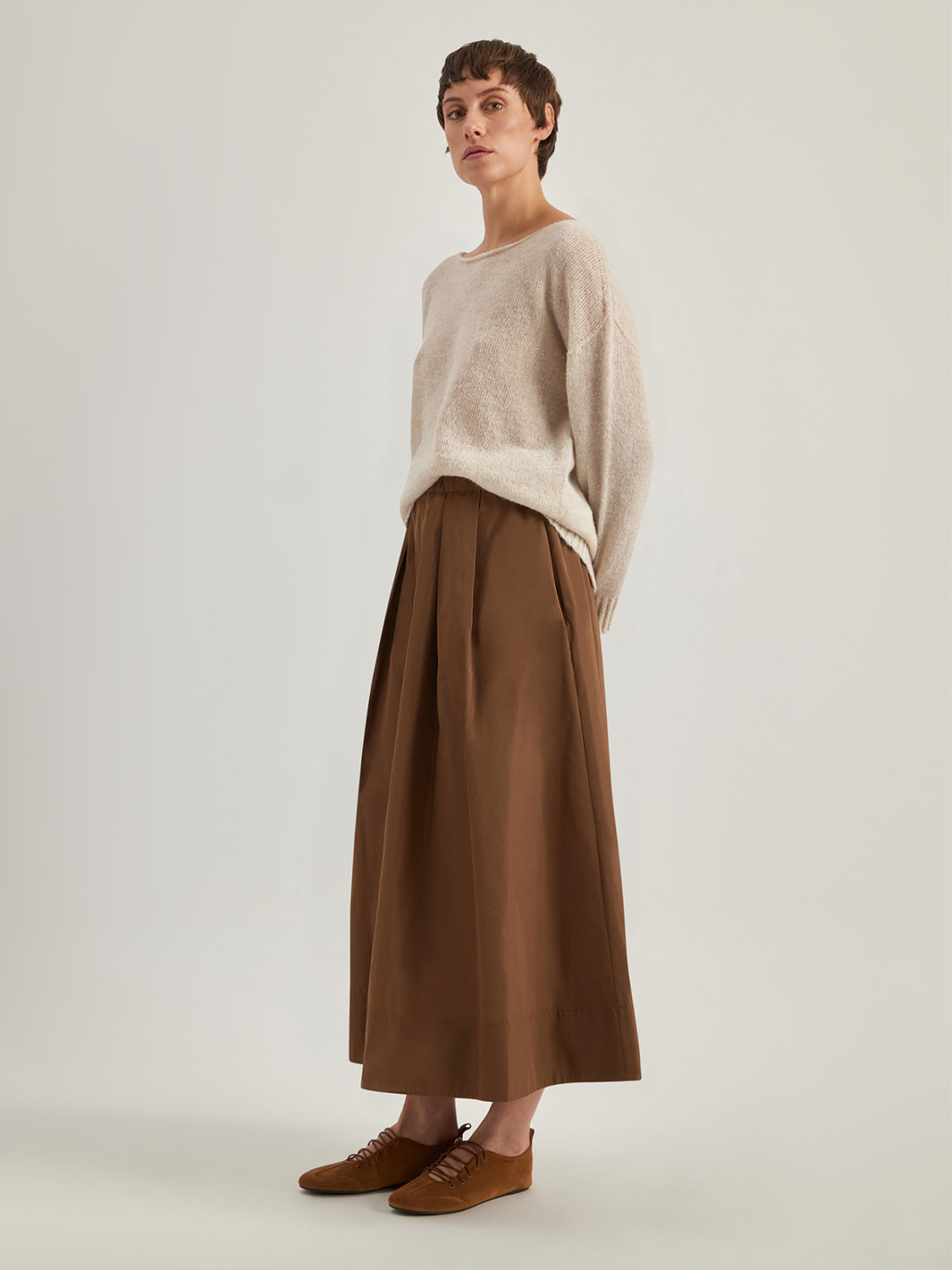 ALPHA STUDIO: TAFFETA SKIRT
