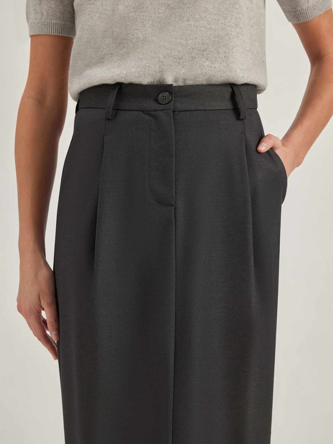 ALPHA STUDIO: TAILORING MIDI SKIRT IN FABRIC