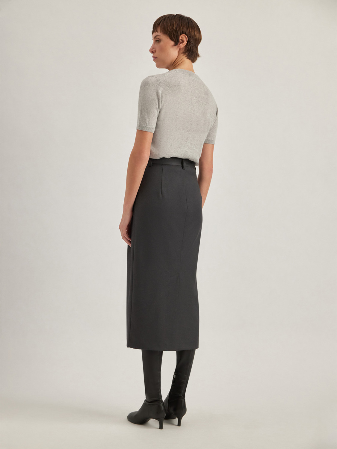 ALPHA STUDIO: TAILORING MIDI SKIRT IN FABRIC