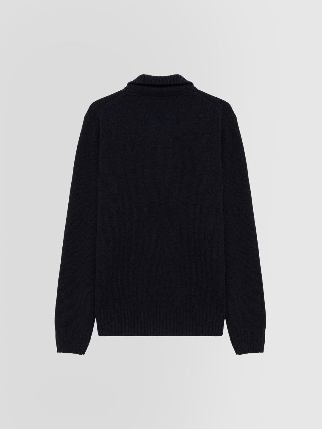 ALPHA STUDIO: MULTI-PLY GRANDAD NECK SWEATER IN WOOL AND CASHMERE