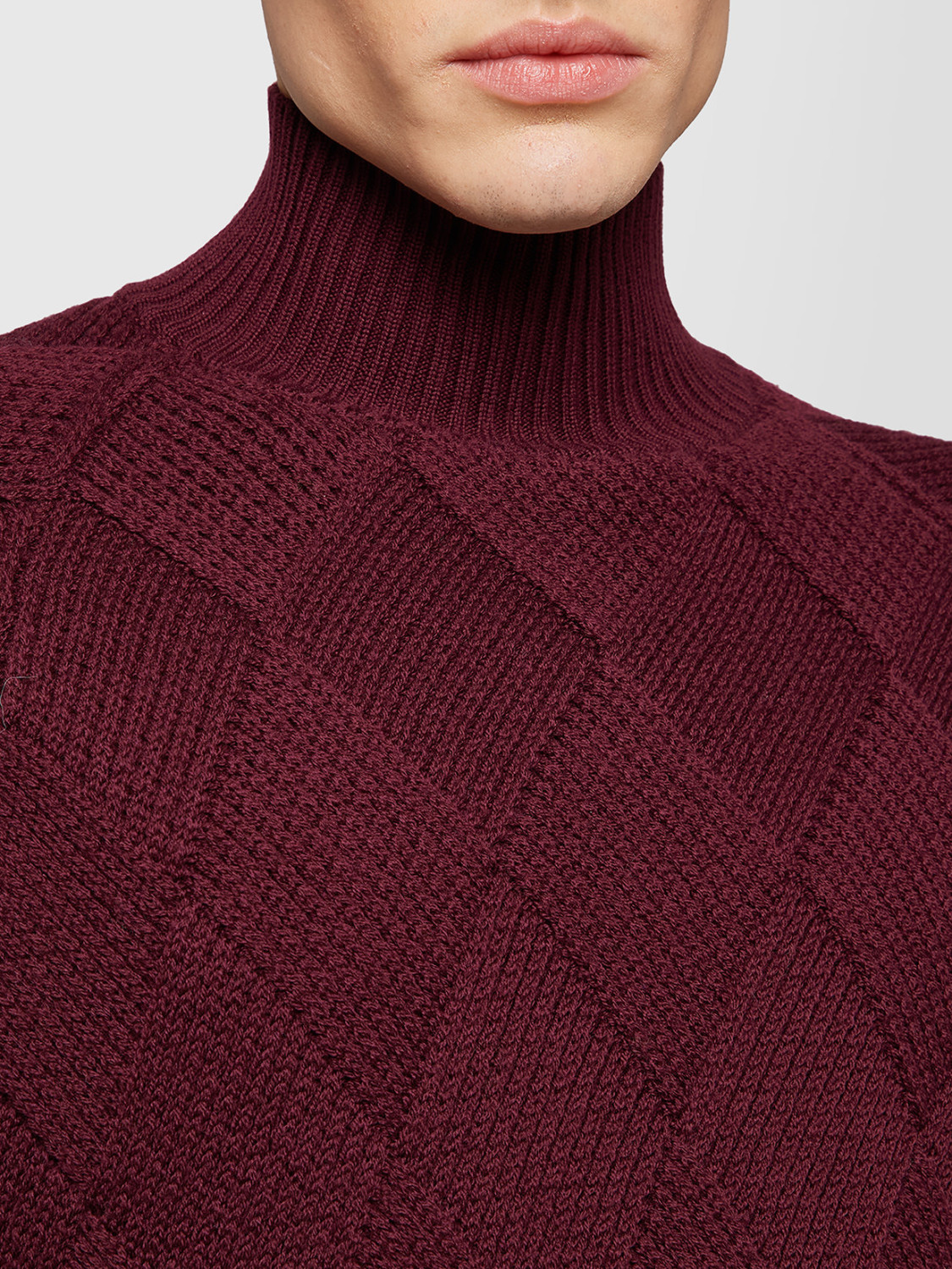 ALPHA STUDIO: URBAN GRANDAD NECK SWEATER IN MERINO WOOL