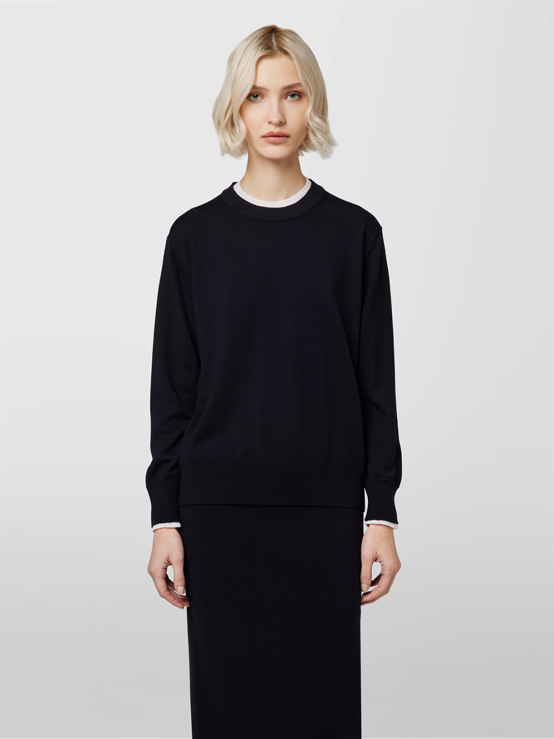 ALPHA STUDIO: CASUAL MOOD LONG SLEEVE CREW NECK SWEATER