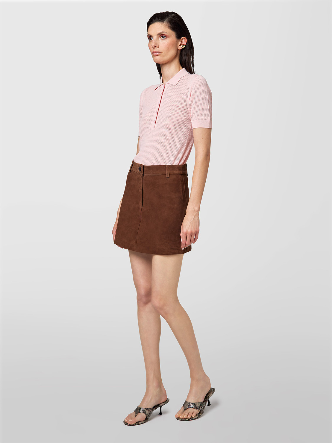ALPHA STUDIO: SUEDE MINI SKIRT