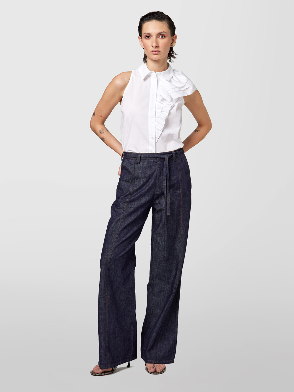 ALPHA STUDIO: PANTALÓN CHAMBRAY