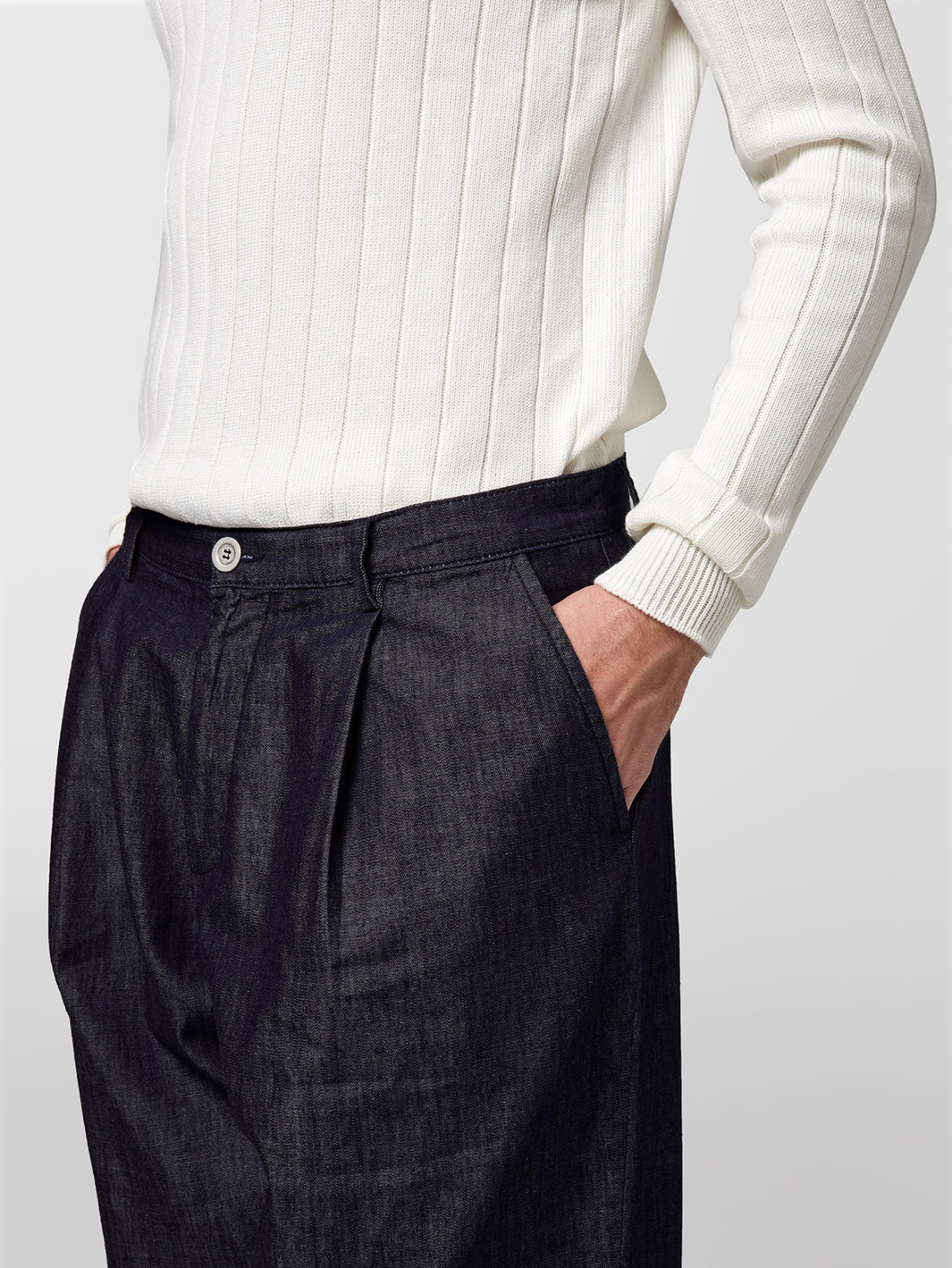 ALPHA STUDIO: PANTALONE CHAMBRAY