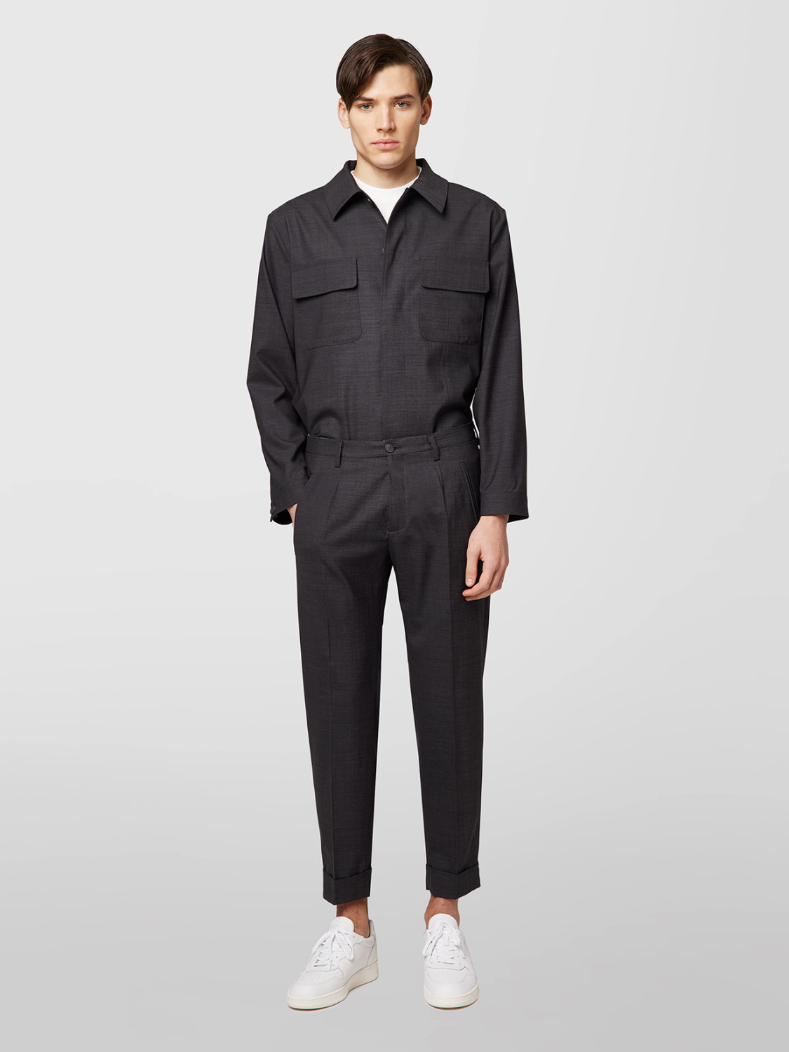 ALPHA STUDIO: PANTALON CHINO EN FRAIS DE LAINE