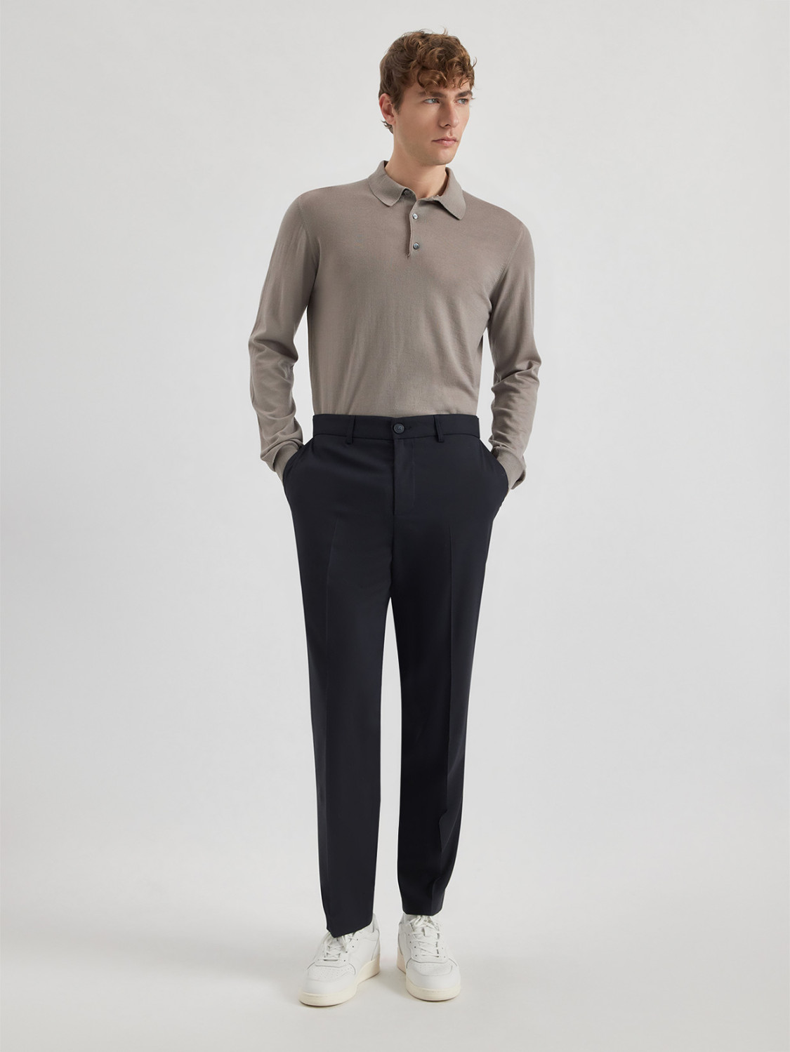ALPHA STUDIO: CHINO PANTS IN WOOL CLOTH