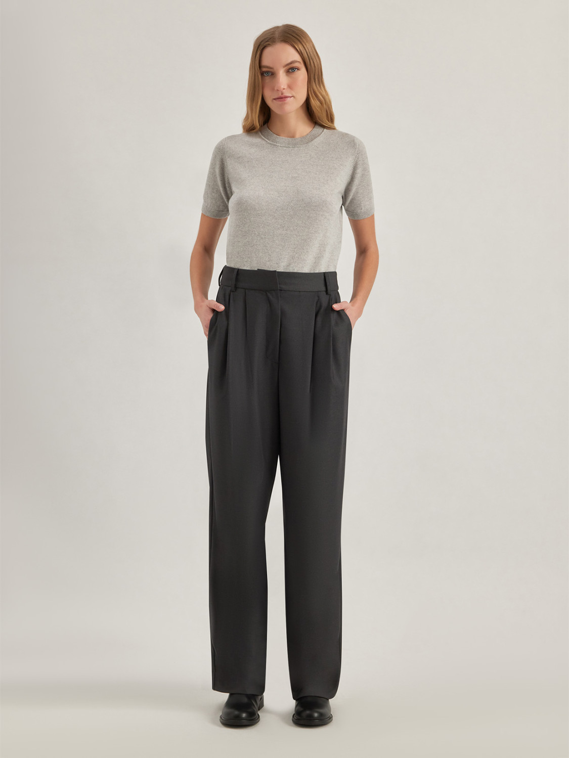 ALPHA STUDIO: PLEATED TAILORING PANTS