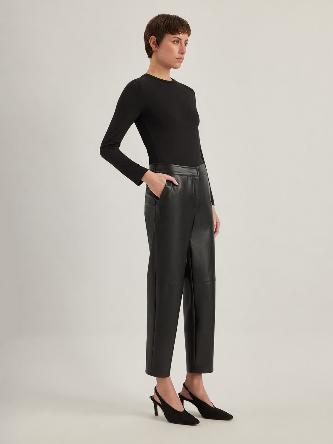 ALPHA STUDIO: PANTS IN ECO LEATHER