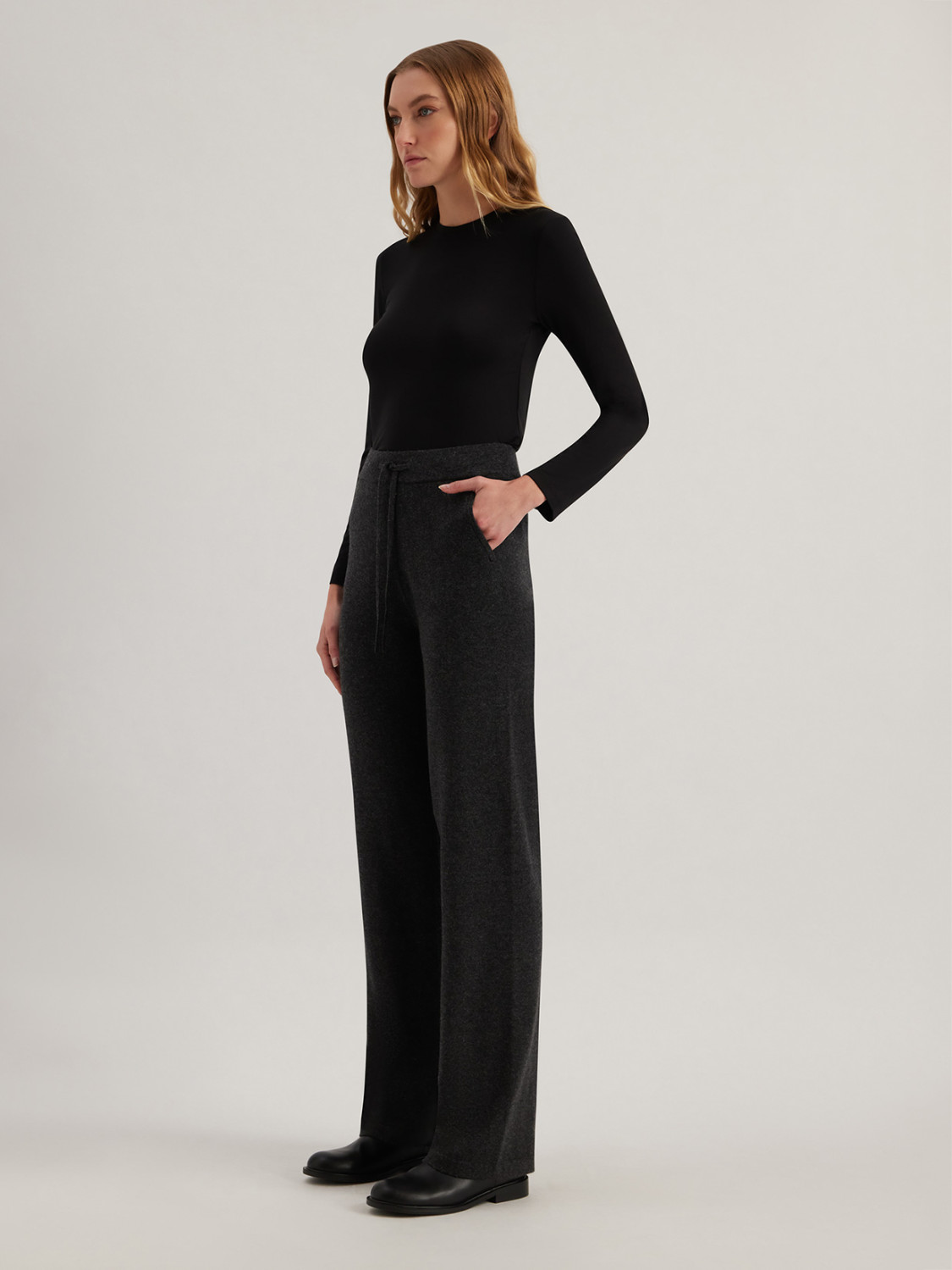 ALPHA STUDIO: PANTALÓN EN LANA Y CACHEMIRA
