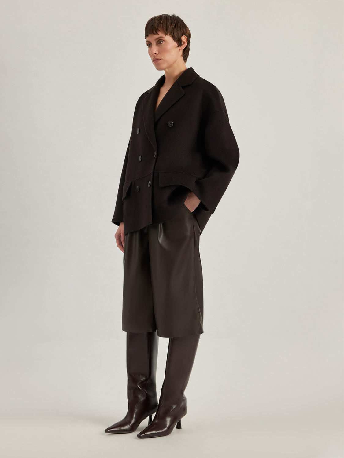 ALPHA STUDIO: CHAQUETÓN EN PAÑO DOUBLE