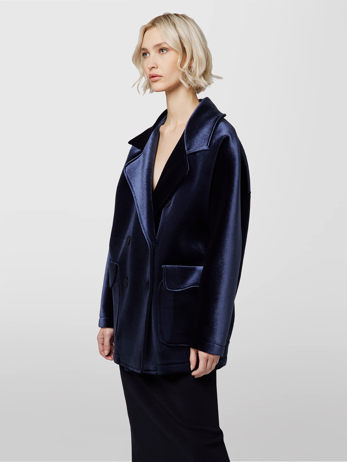 ALPHA STUDIO: PEACOAT VELLUTO ACCOPPIATO