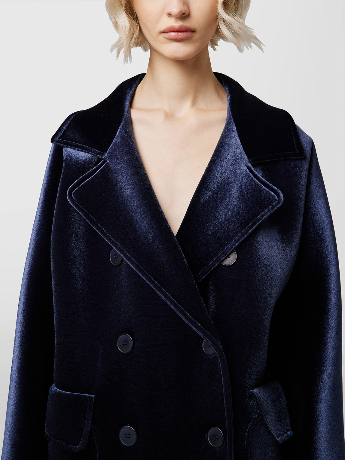 ALPHA STUDIO: PEACOAT VELLUTO ACCOPPIATO