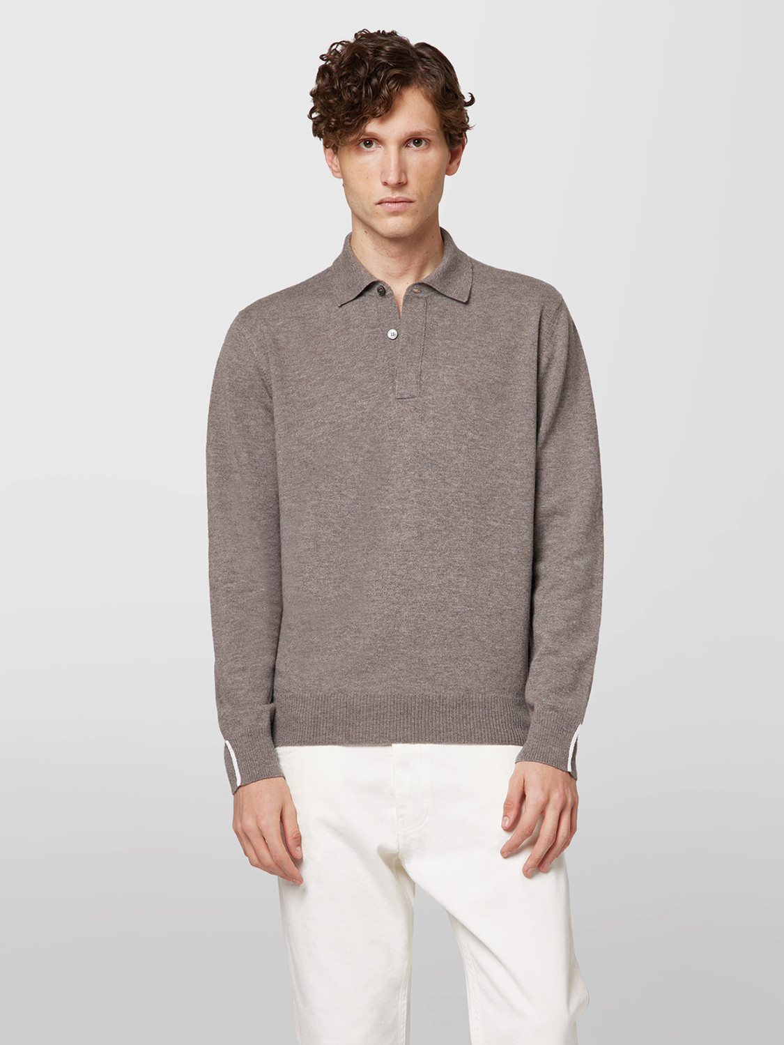 ALPHA STUDIO: BASIC POLO SHIRT IN GEELONG WOOL