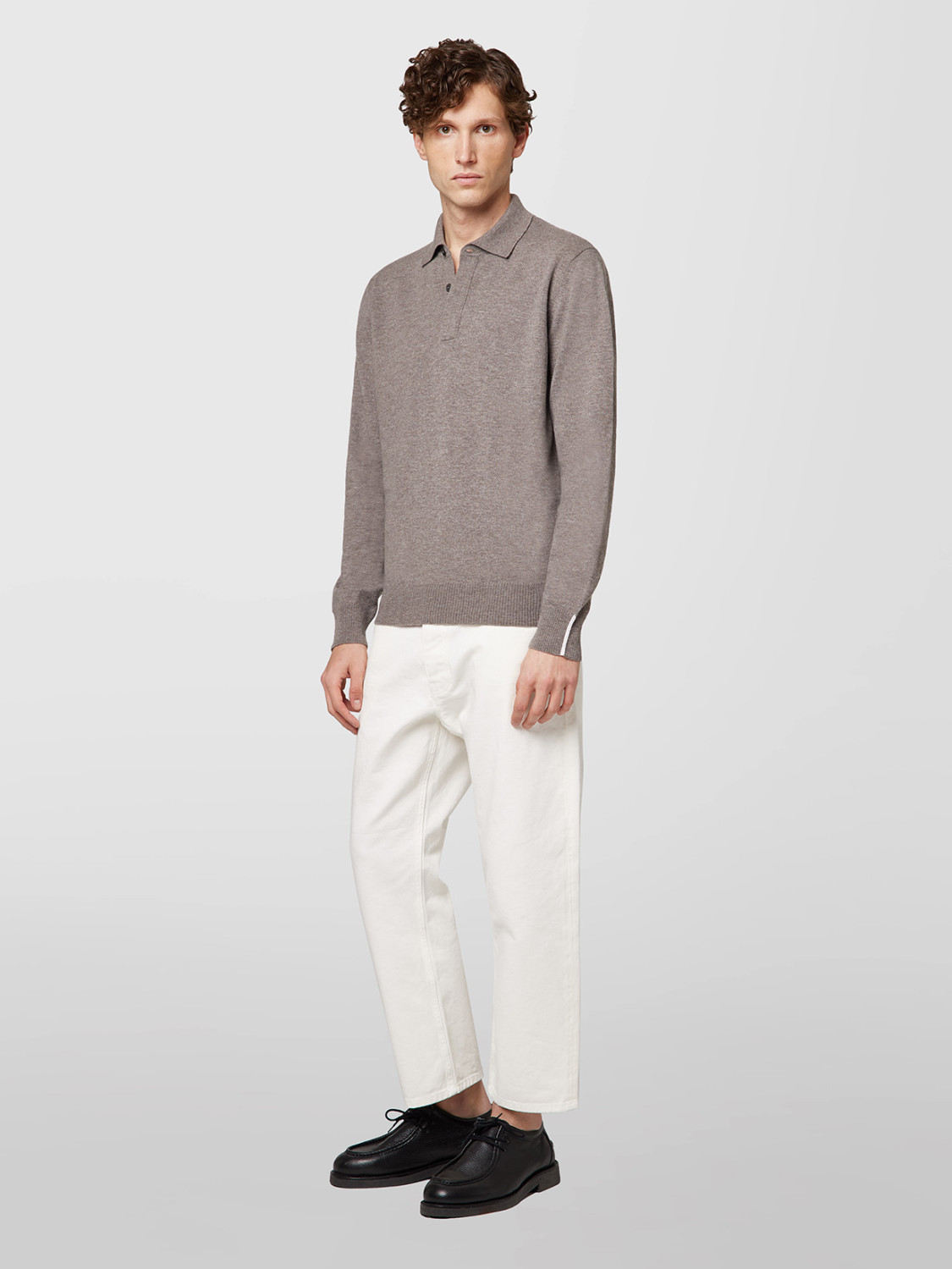 ALPHA STUDIO: BASIC POLO SHIRT IN GEELONG WOOL