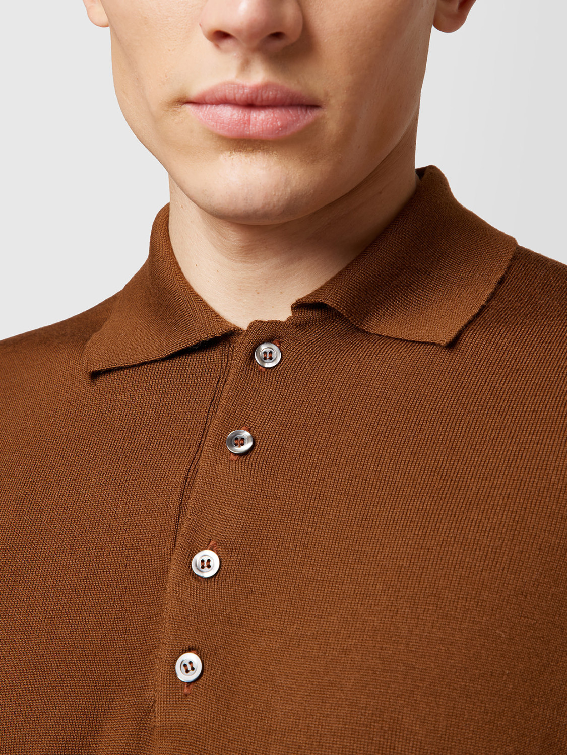 ALPHA STUDIO: BASIC POLO SHIRT IN MERINO WOOL