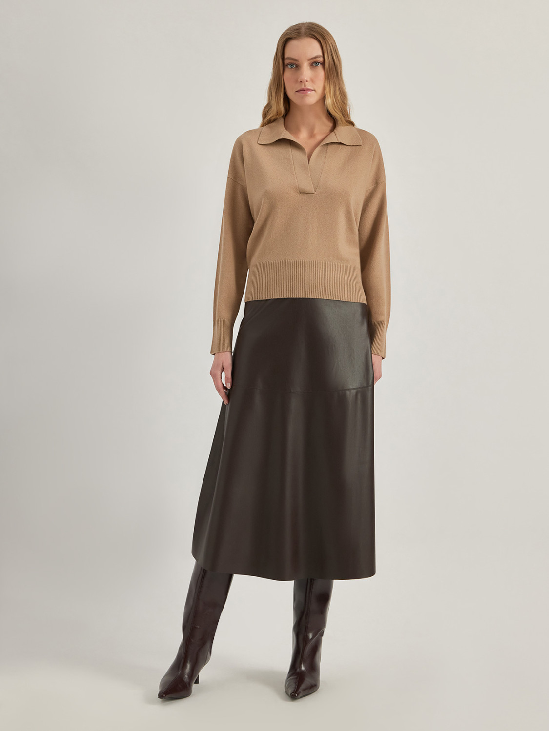 ALPHA STUDIO: POLO SHIRT IN WOOL AND CASHMERE