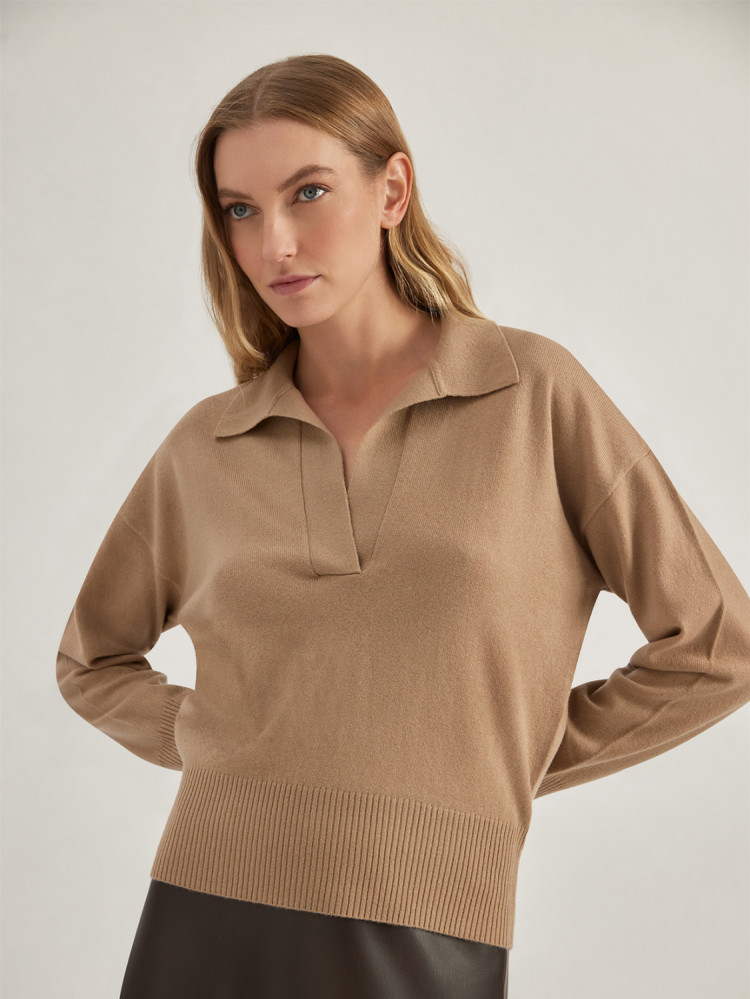 POLO SHIRT IN WOOL AND CASHMERE