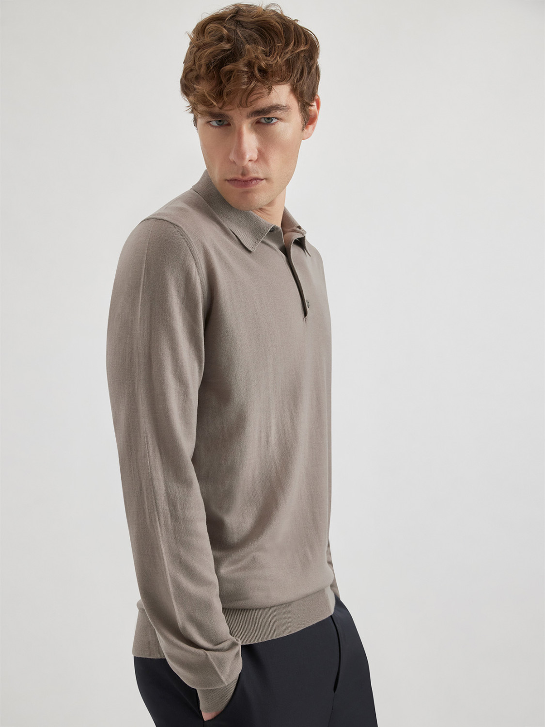 ALPHA STUDIO: POLO SHIRT IN MERINO WOOL
