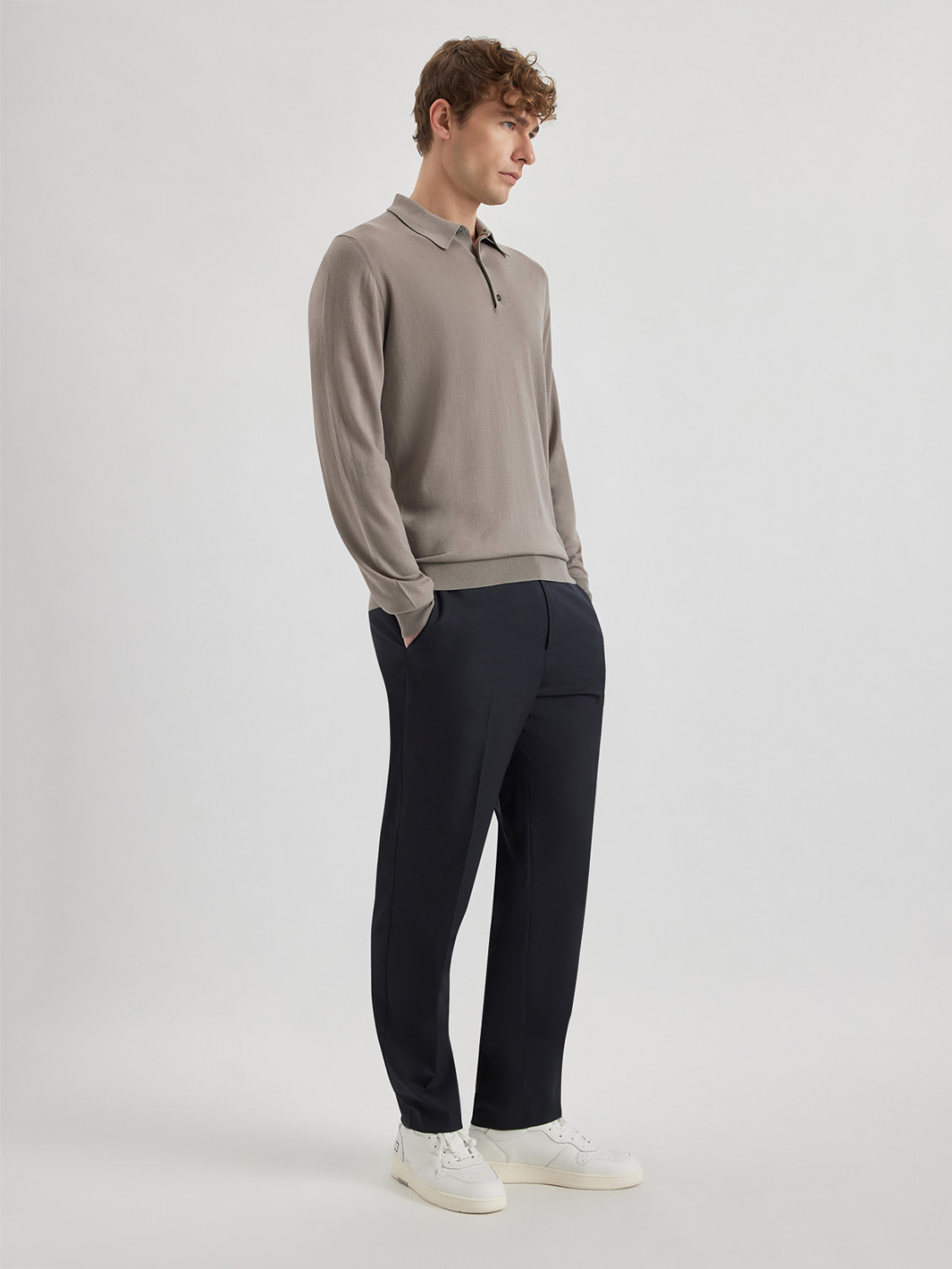ALPHA STUDIO: POLO SHIRT IN MERINO WOOL