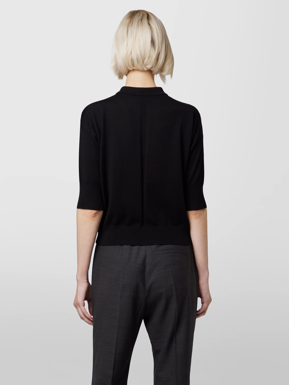 ALPHA STUDIO: POLO SHIRT IN SILK AND CASHMERE