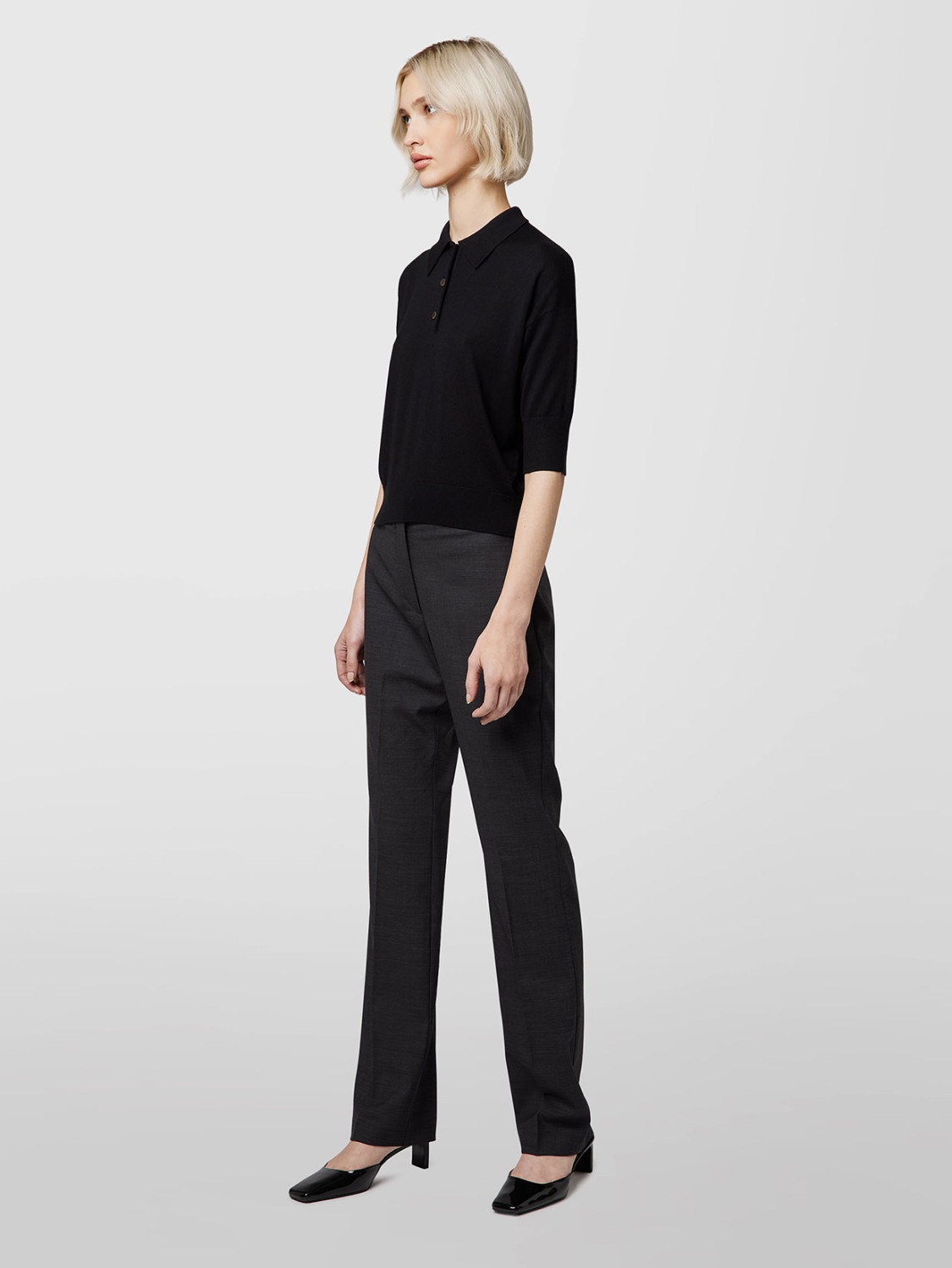 ALPHA STUDIO: POLO SHIRT IN SILK AND CASHMERE