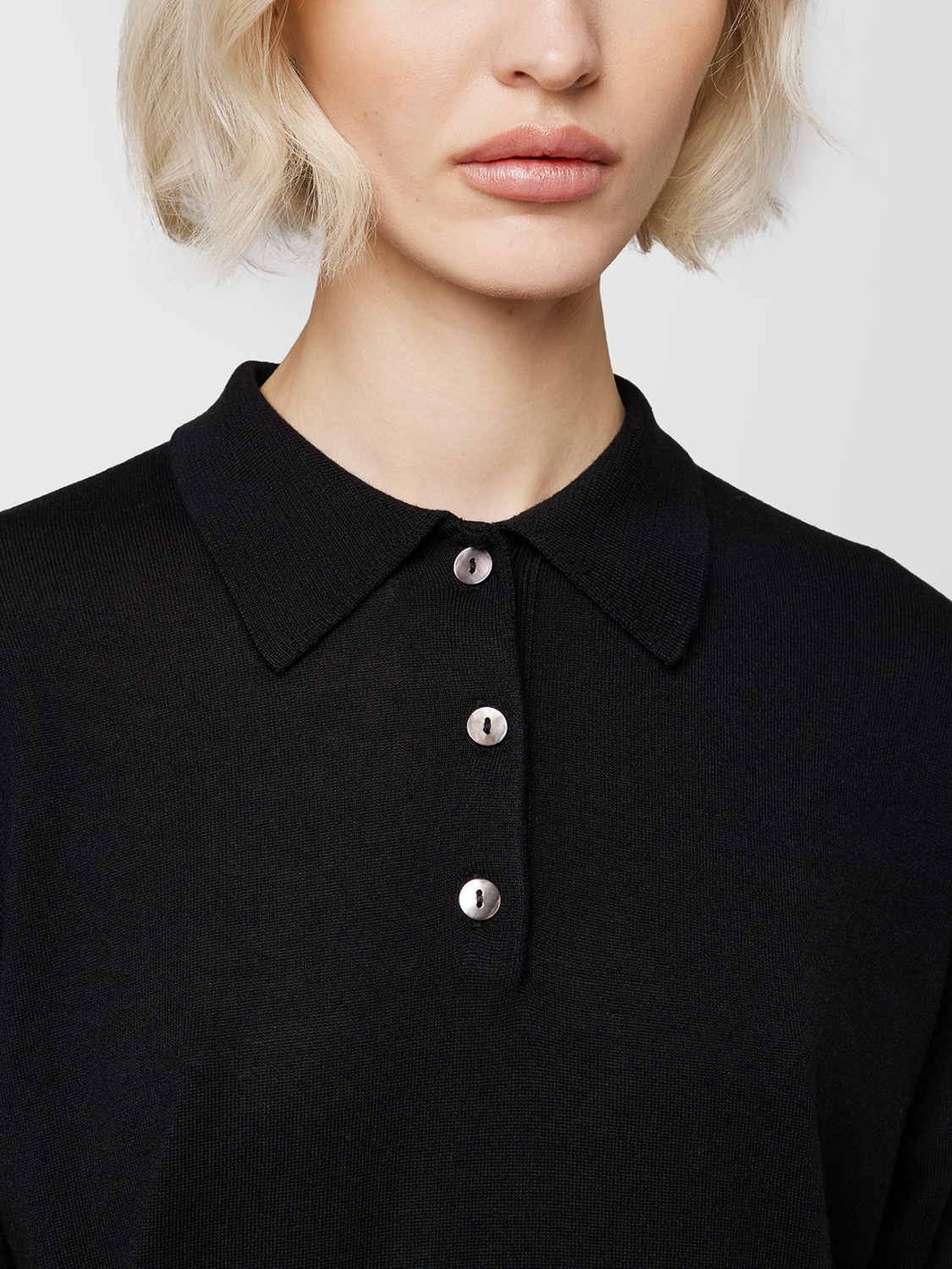 ALPHA STUDIO: POLO SHIRT IN SILK AND CASHMERE