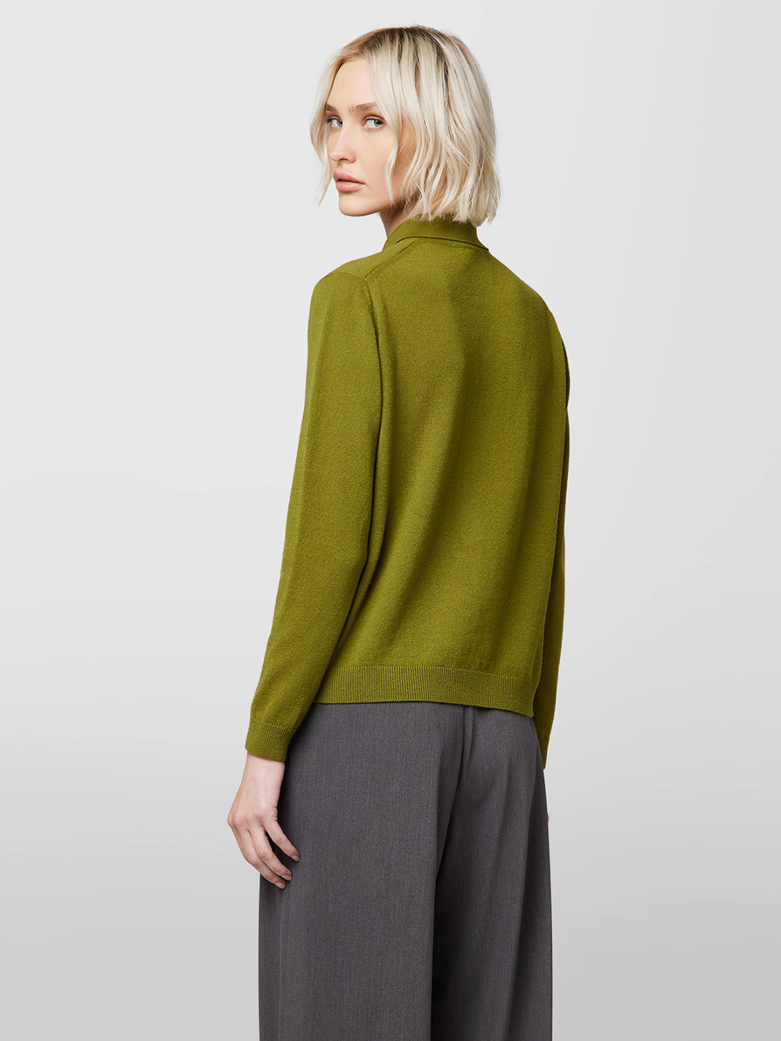 ALPHA STUDIO: LONG SLEEVE RETRO POLO SHIRT