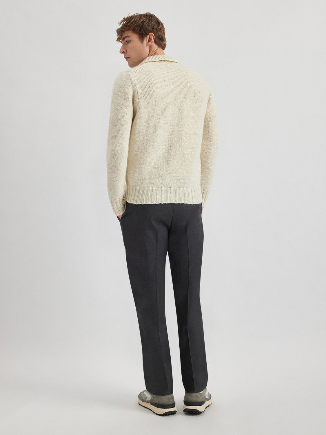 ALPHA STUDIO: POLO SKIPPER SOFT IN ALPACA