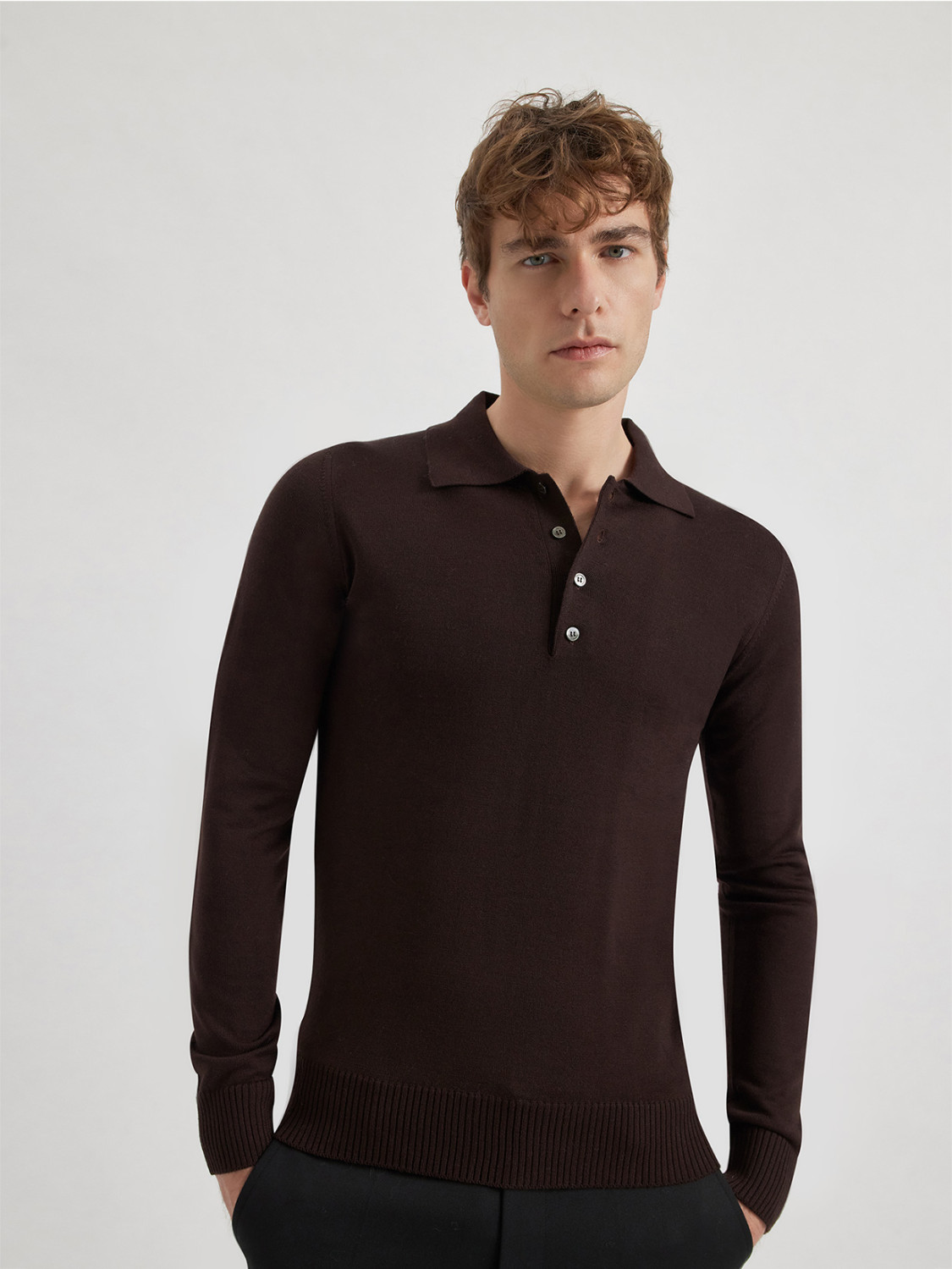 ALPHA STUDIO: POLO SLIM IN MERINOS