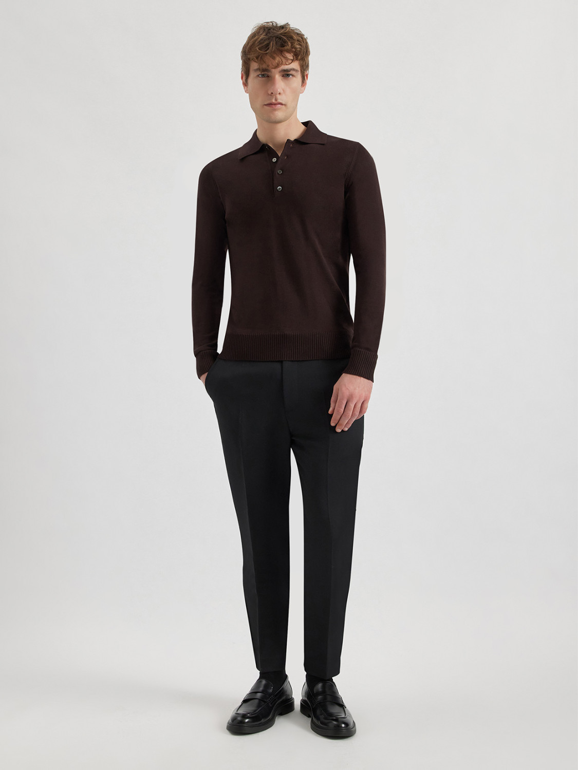 ALPHA STUDIO: POLO SLIM IN MERINOS
