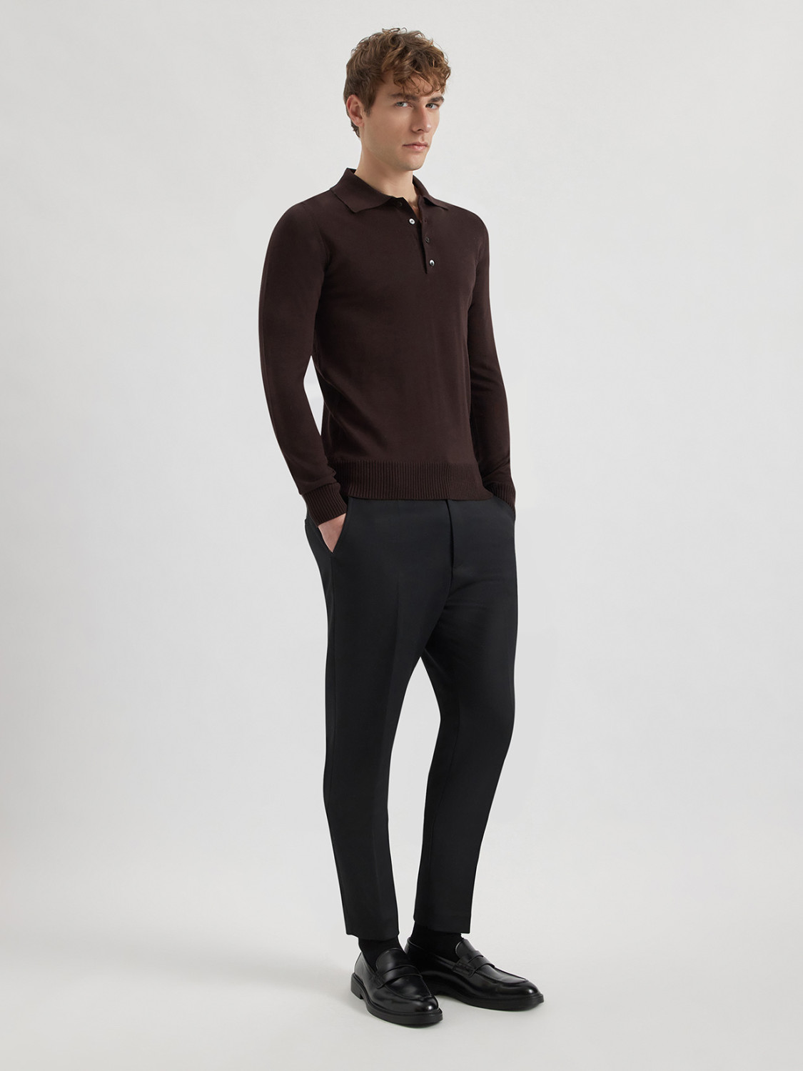ALPHA STUDIO: POLO SLIM IN MERINOS