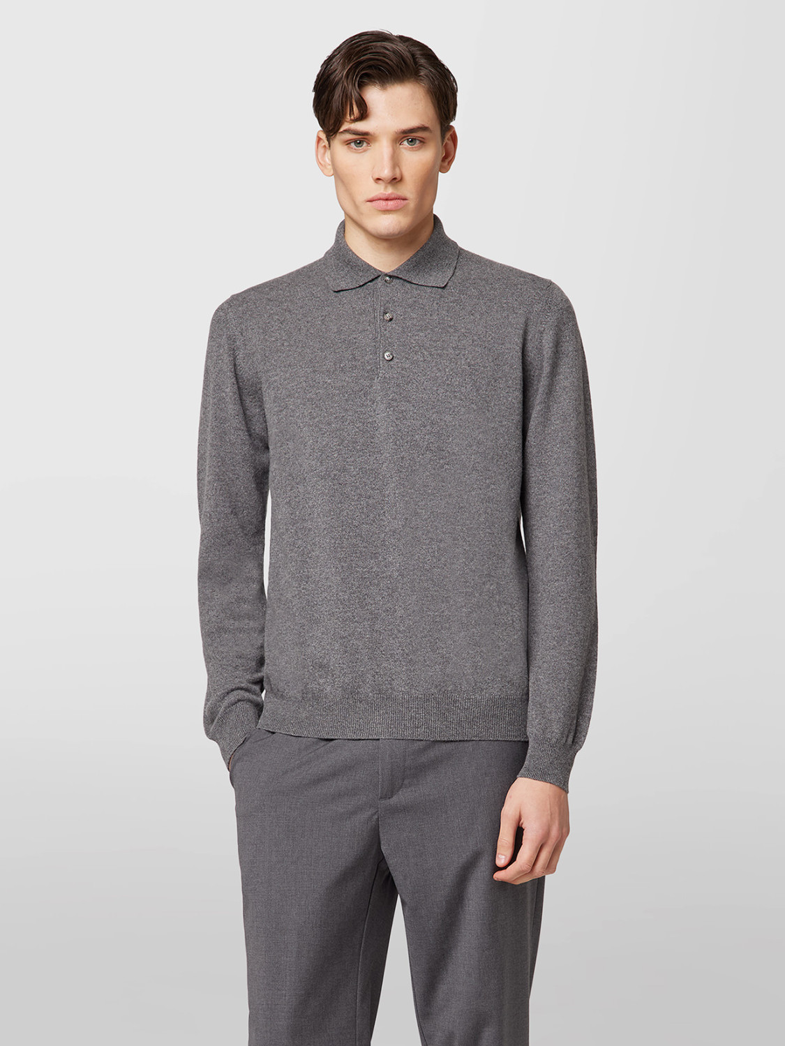 ALPHA STUDIO: URBAN BASIC POLO SHIRT IN CASHMERE