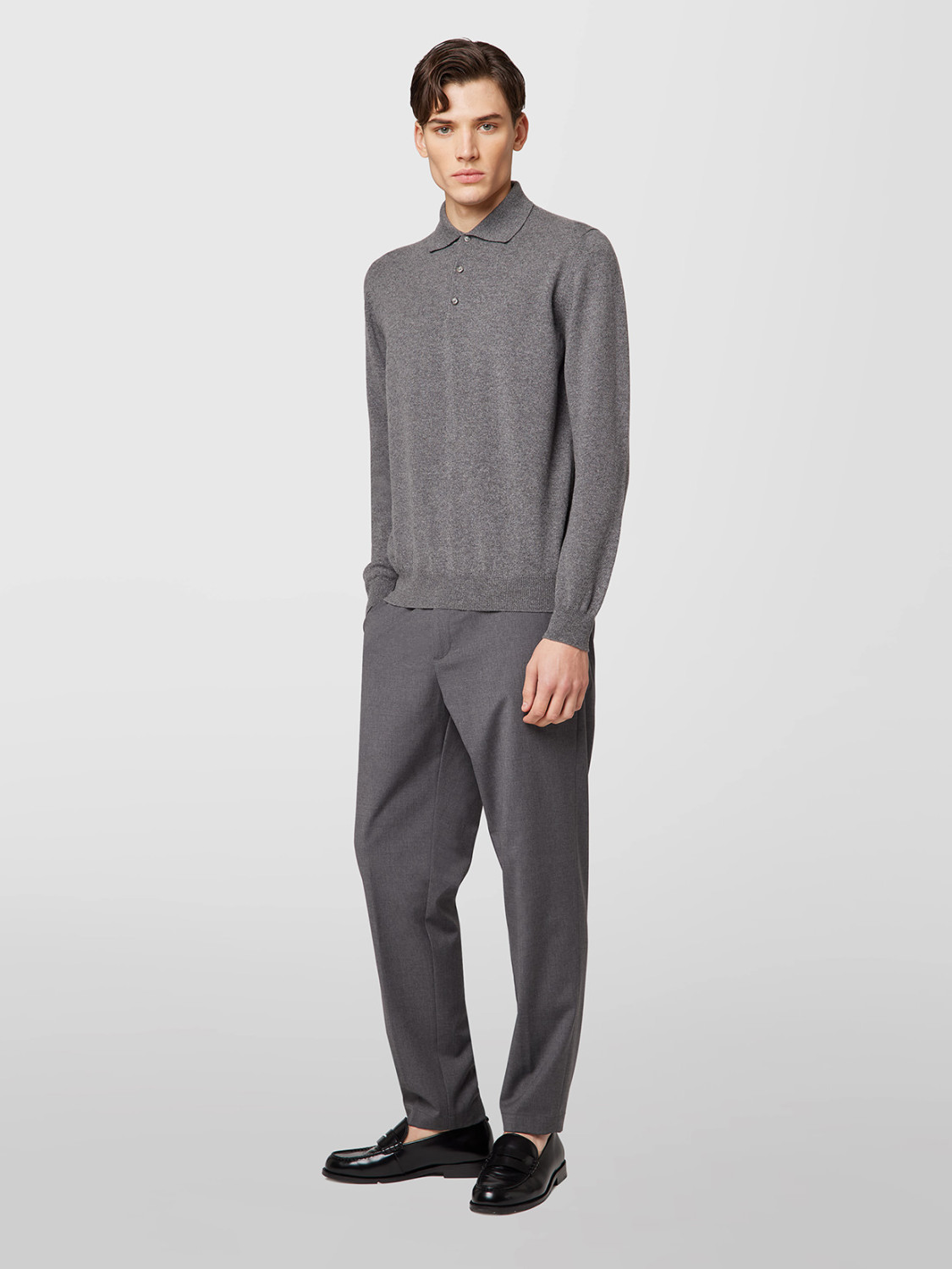 ALPHA STUDIO: URBAN BASIC POLO SHIRT IN CASHMERE