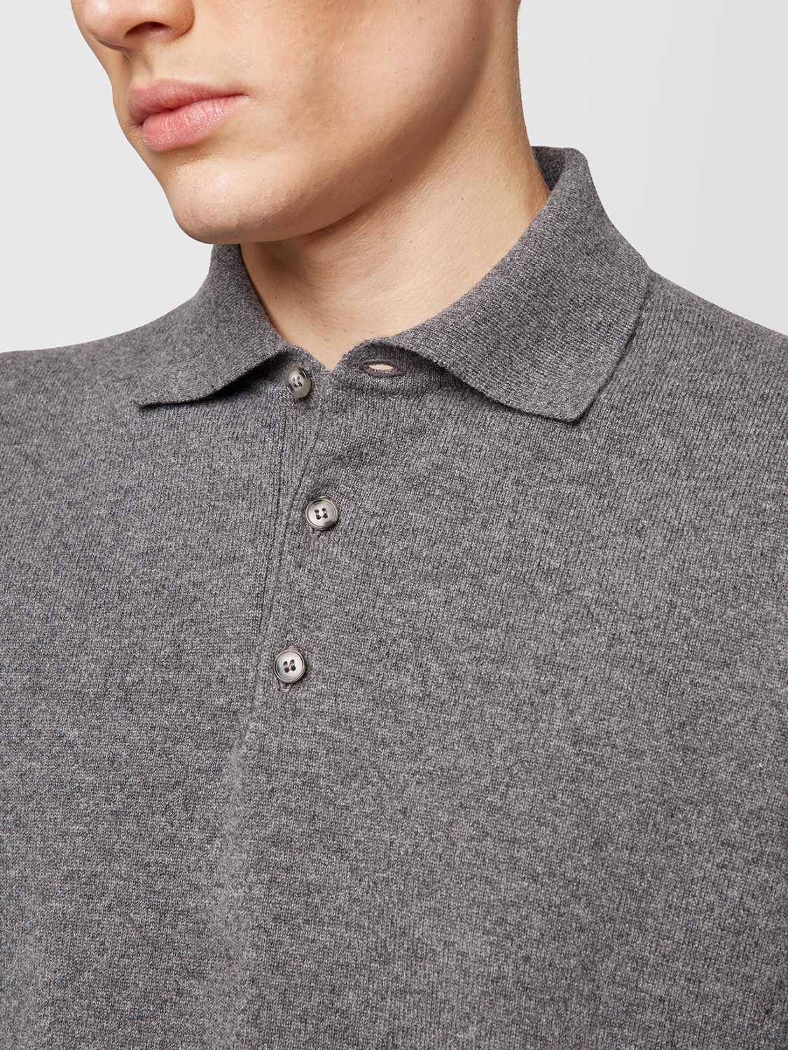 ALPHA STUDIO: URBAN BASIC POLO SHIRT IN CASHMERE