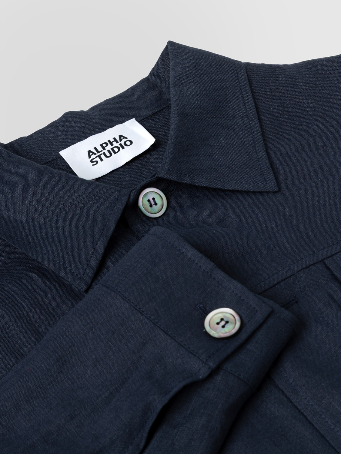 ALPHA STUDIO: LINEN BOXY SAHARIANA